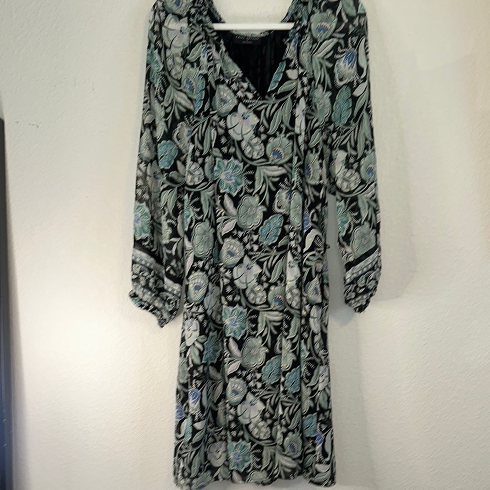 Lane Bryant Black and Blue Floral Midi Dress